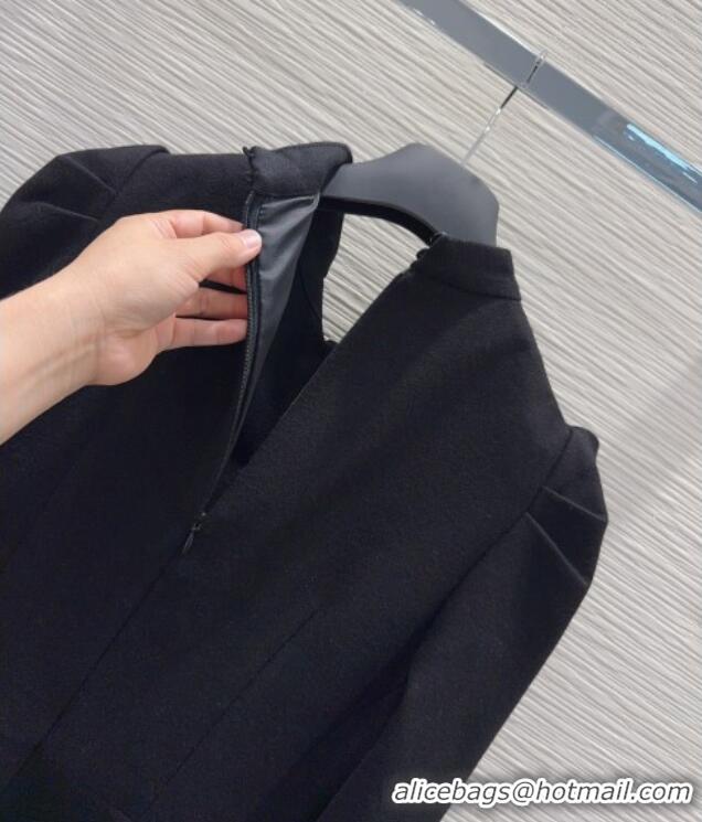 Good Taste Dior Wool Blend Dress with Bow DR101403 Black 2025