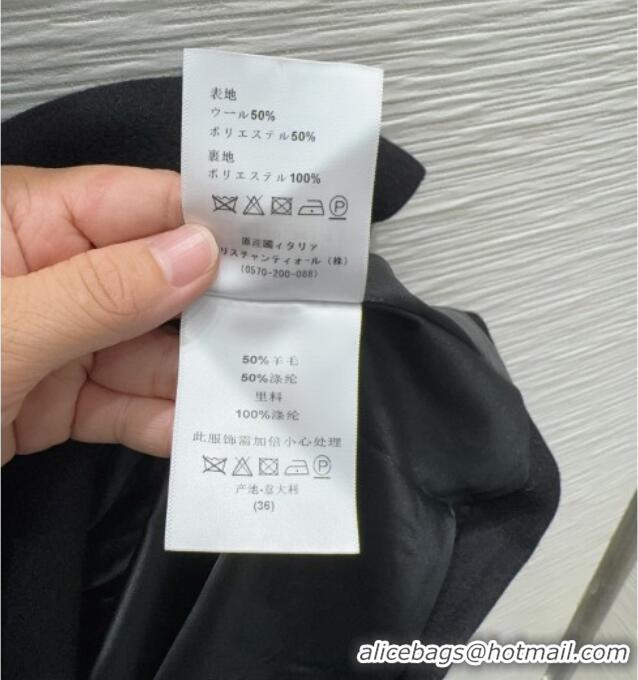 Good Taste Dior Wool Blend Dress with Bow DR101403 Black 2025