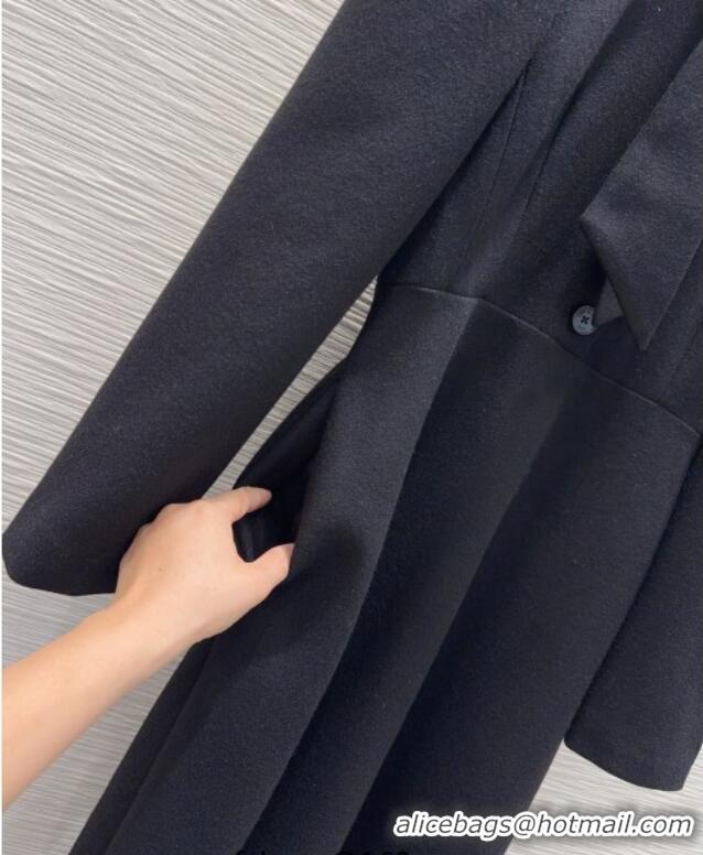 Good Taste Dior Wool Blend Dress with Bow DR101403 Black 2025