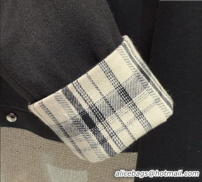 Best Price Dior Jacket with Plaid Trim 1015 Black 2025