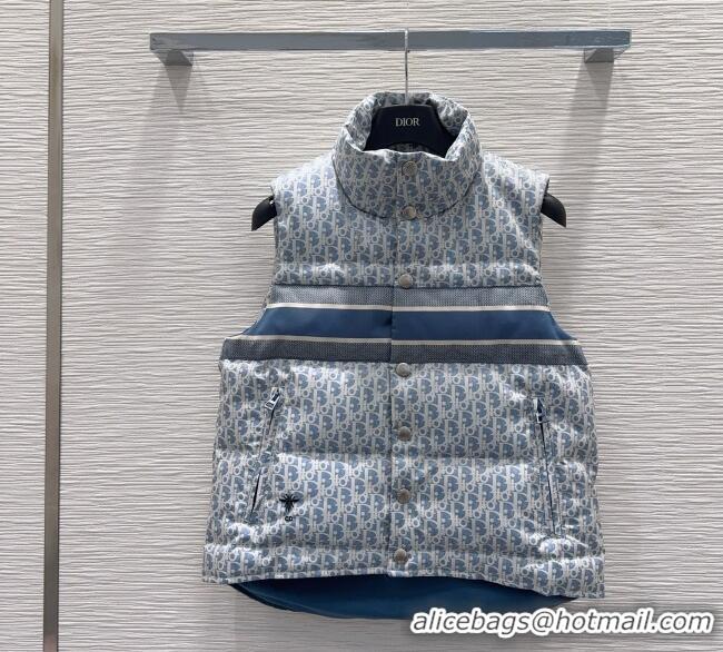 Fashion Discount Dior Oblique Down Vest DR101503 Blue 2025