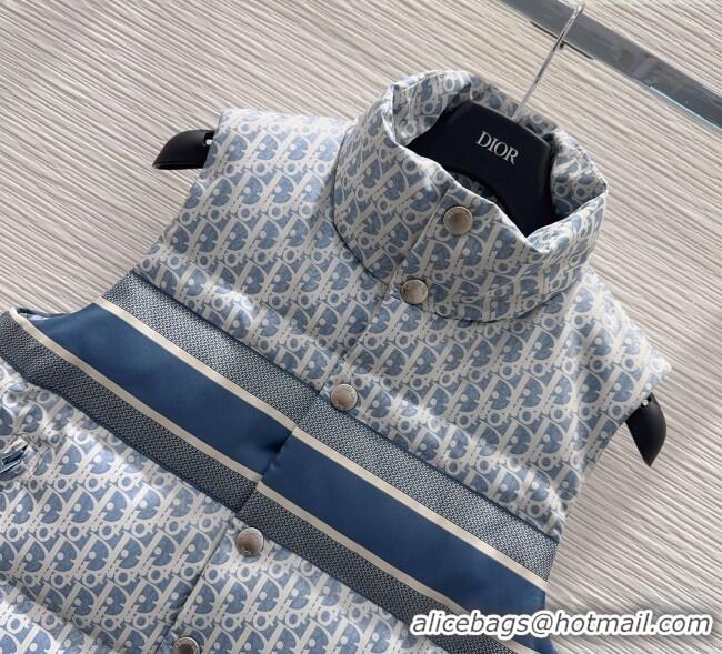 Fashion Discount Dior Oblique Down Vest DR101503 Blue 2025