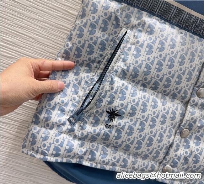 Fashion Discount Dior Oblique Down Vest DR101503 Blue 2025