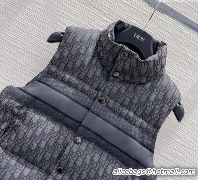 Best Price Dior Oblique Down Vest DR101503 Black 2025