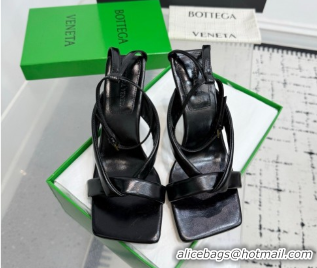 Purchase Bottega Veneta Riva Strap Sandals 9cm in Lambskin Leather Black 1027151