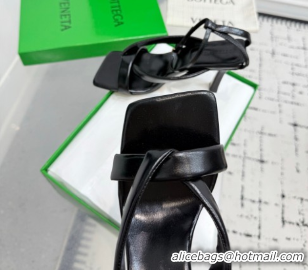 Purchase Bottega Veneta Riva Strap Sandals 9cm in Lambskin Leather Black 1027151