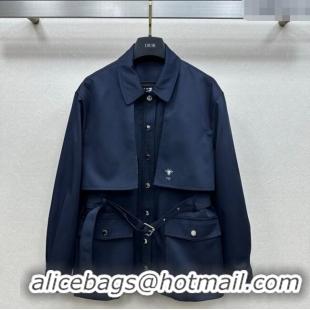 Top Grade Dior Short Coat DR101504 Blue 2025