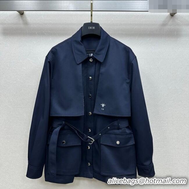 Top Grade Dior Short Coat DR101504 Blue 2025