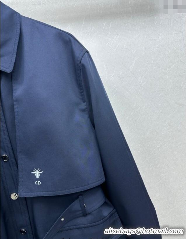 Top Grade Dior Short Coat DR101504 Blue 2025