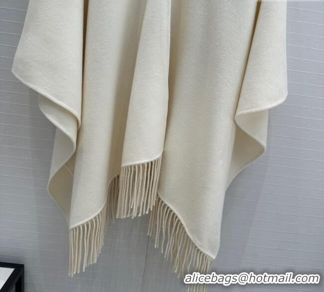 Discount Dior Wool Cashmere Cape with Tassel 78x140cm 1015 White 2025