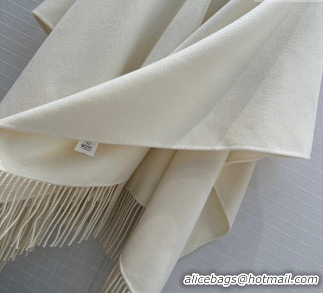 Discount Dior Wool Cashmere Cape with Tassel 78x140cm 1015 White 2025