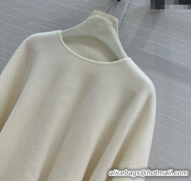 Discount Dior Wool Cashmere Cape with Tassel 78x140cm 1015 White 2025