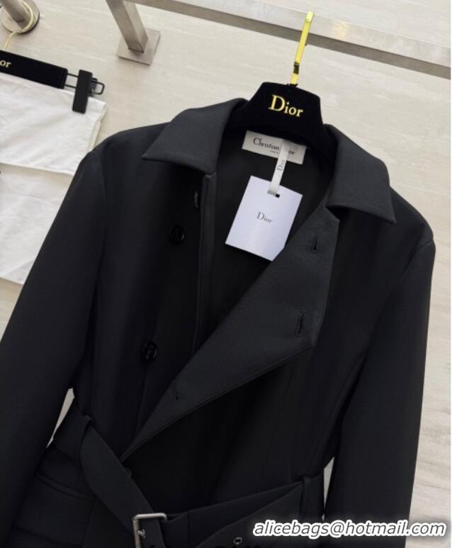 Hot Sell Cheap Dior Belted Jacket DR101507 Black 2025