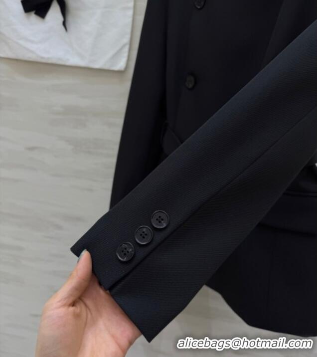 Hot Sell Cheap Dior Belted Jacket DR101507 Black 2025