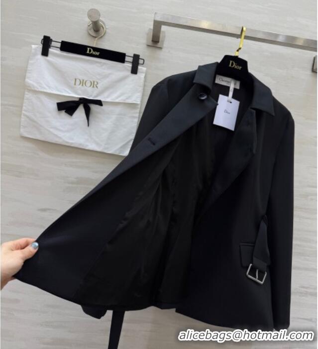 Hot Sell Cheap Dior Belted Jacket DR101507 Black 2025