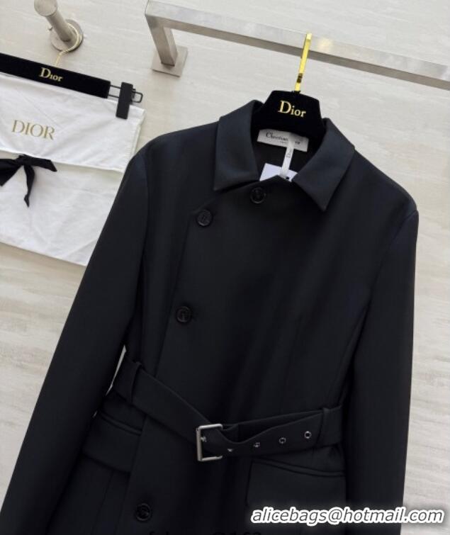 Hot Sell Cheap Dior Belted Jacket DR101507 Black 2025