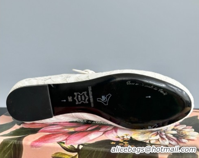 Duplicate Dolce & Gabbana Lace Ballet Flats White 0825142