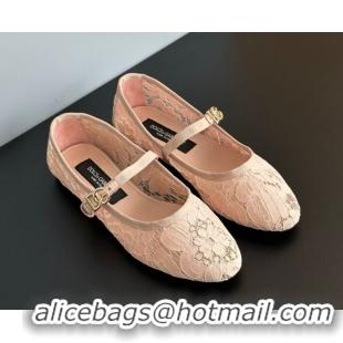 Big Discount Dolce & Gabbana Lace Ballet Flats Peachy Pink 0825143