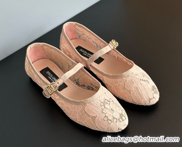 Big Discount Dolce & Gabbana Lace Ballet Flats Peachy Pink 0825143