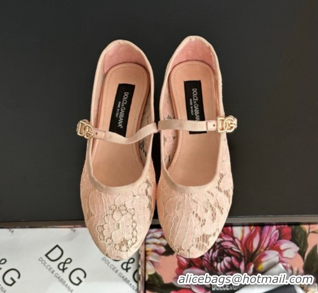 Big Discount Dolce & Gabbana Lace Ballet Flats Peachy Pink 0825143
