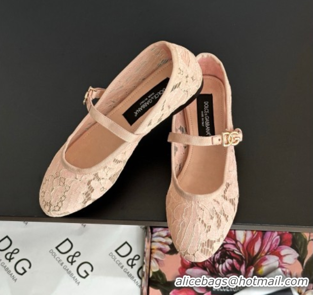 Big Discount Dolce & Gabbana Lace Ballet Flats Peachy Pink 0825143