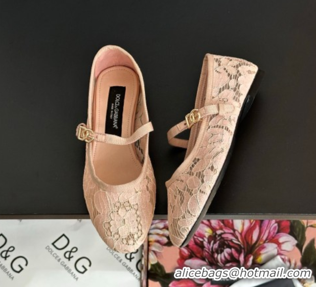 Big Discount Dolce & Gabbana Lace Ballet Flats Peachy Pink 0825143