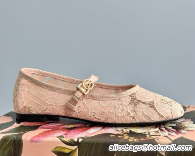 Big Discount Dolce & Gabbana Lace Ballet Flats Peachy Pink 0825143