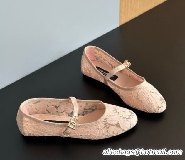 Big Discount Dolce & Gabbana Lace Ballet Flats Peachy Pink 0825143