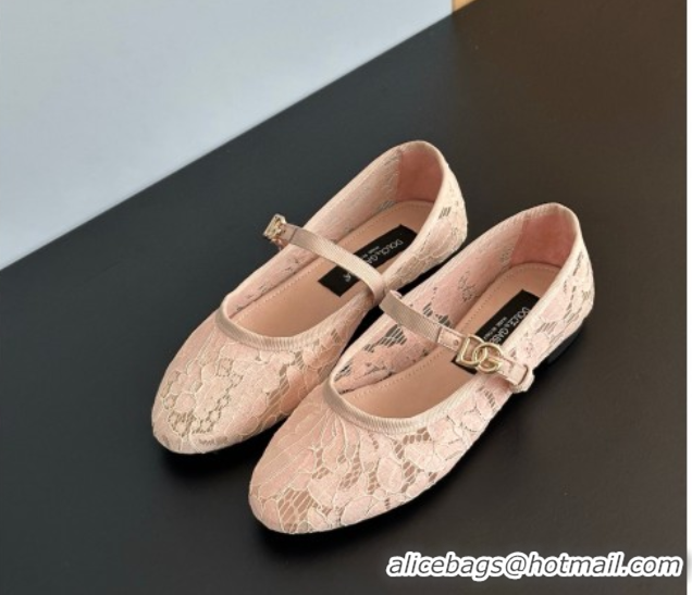 Big Discount Dolce & Gabbana Lace Ballet Flats Peachy Pink 0825143