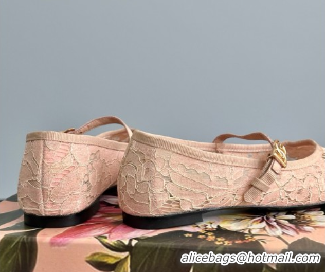 Big Discount Dolce & Gabbana Lace Ballet Flats Peachy Pink 0825143