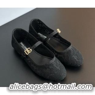 Unique Style Dolce & Gabbana Lace Ballet Flats Black 0825145