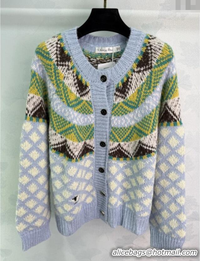 Reasonable Price Dior Wool Blend Cardigan DR101508 Blue 2025