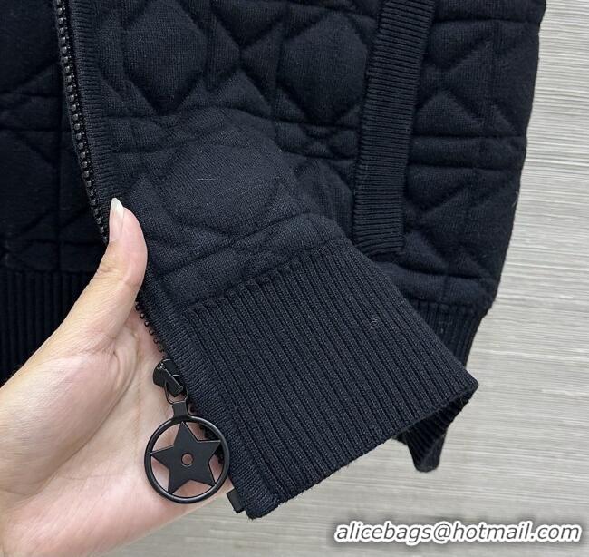 Super Quality Dior Cannage Wool Silk Vest 1015 Black 2025