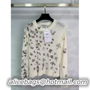 Super Quality Dior Wool and Mohair Blend Sweater DR110630 White 2025