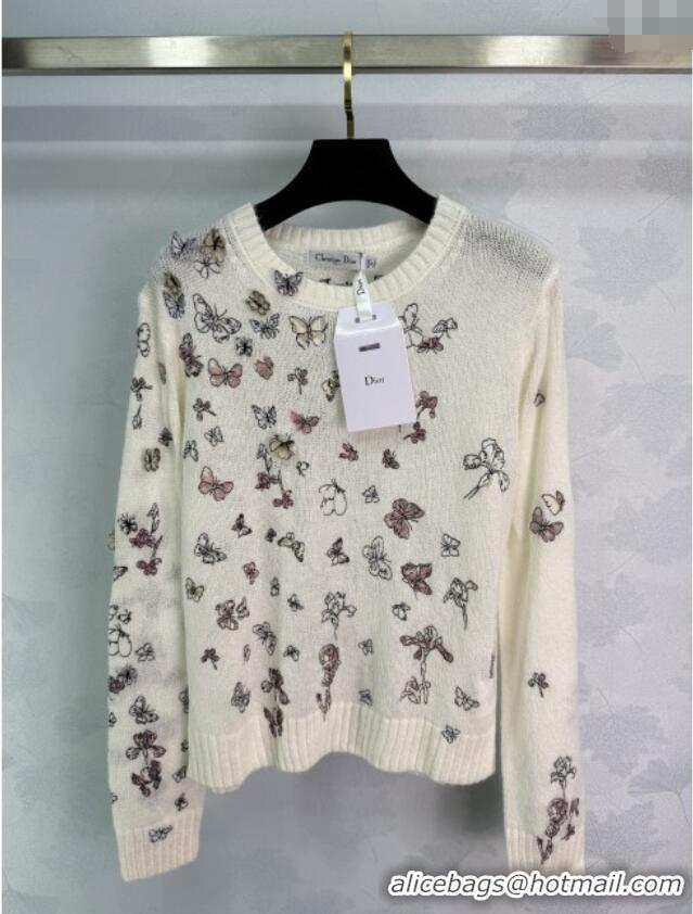 Super Quality Dior Wool and Mohair Blend Sweater DR110630 White 2025