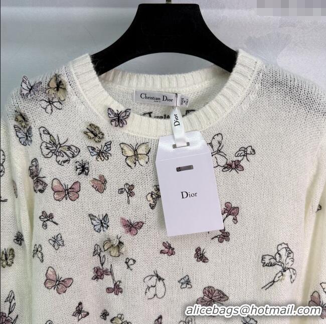 Super Quality Dior Wool and Mohair Blend Sweater DR110630 White 2025
