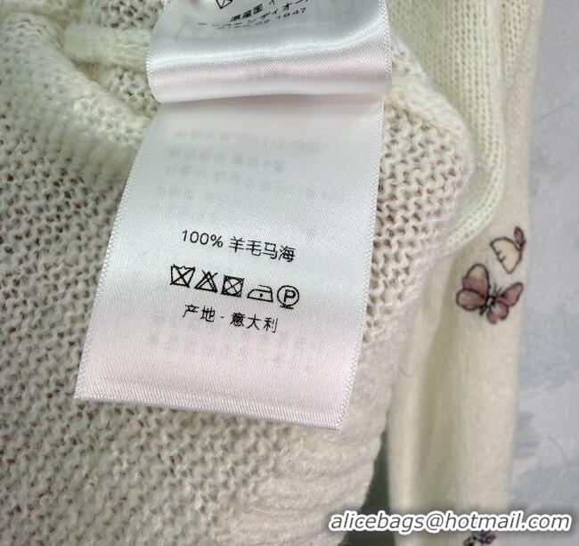 Super Quality Dior Wool and Mohair Blend Sweater DR110630 White 2025