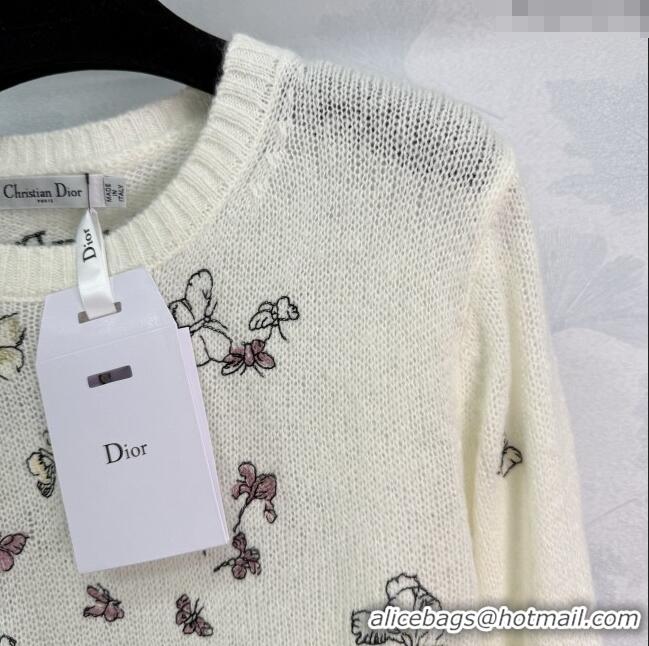 Super Quality Dior Wool and Mohair Blend Sweater DR110630 White 2025