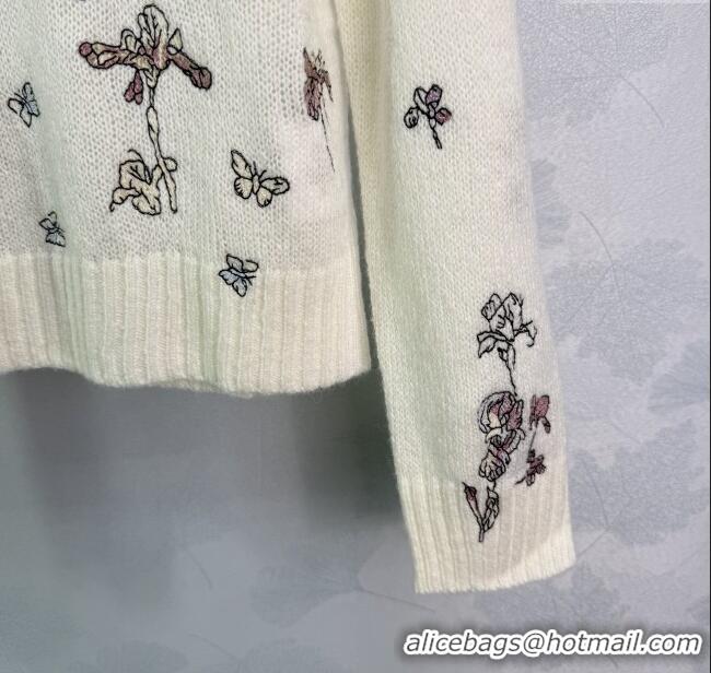 Super Quality Dior Wool and Mohair Blend Sweater DR110630 White 2025