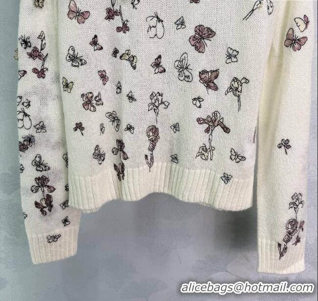 Super Quality Dior Wool and Mohair Blend Sweater DR110630 White 2025