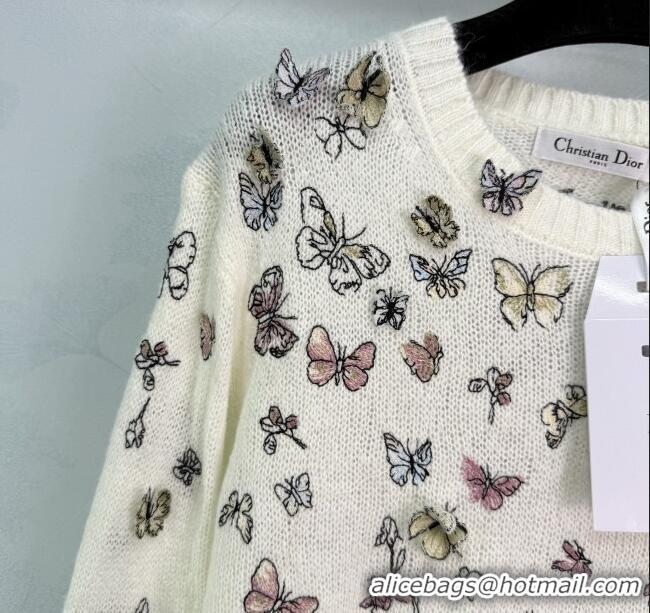 Super Quality Dior Wool and Mohair Blend Sweater DR110630 White 2025