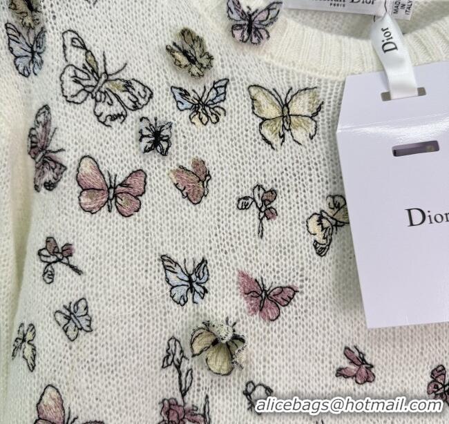 Super Quality Dior Wool and Mohair Blend Sweater DR110630 White 2025