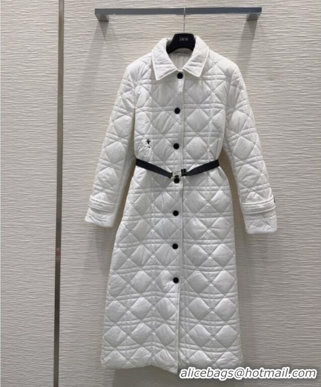 Top Design Dior Quilted Padded Coat DR110636 White 2025
