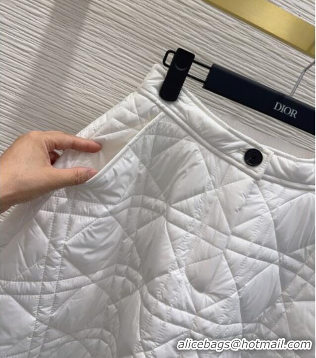 Best Grade Dior Quilted Padded Skirt DR110636 White 2025