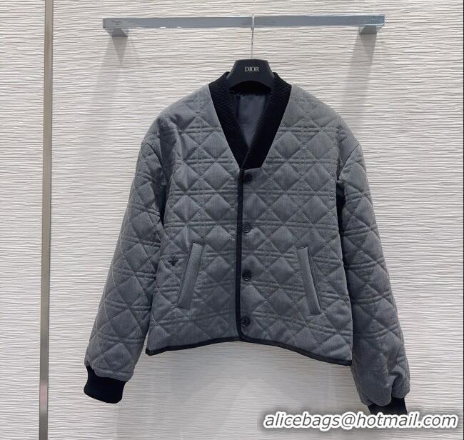 Luxury Cheap Dior Quilted Padded Jacket DR110645 Grey 2025