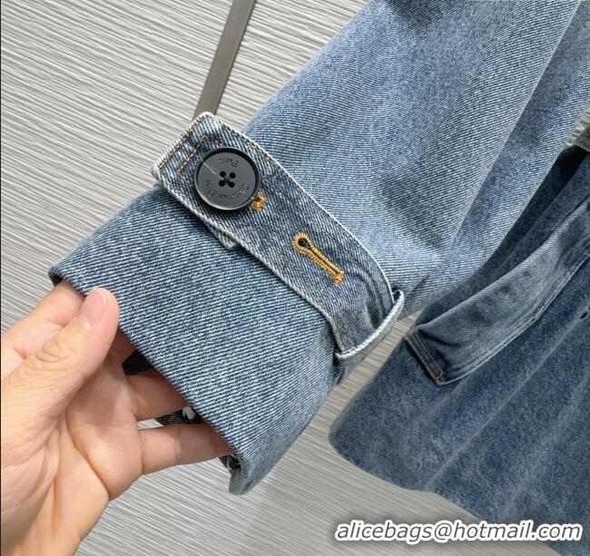 Promotional Dior Denim Long Jacket DR110652 Blue 2025