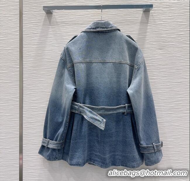 Promotional Dior Denim Long Jacket DR110652 Blue 2025