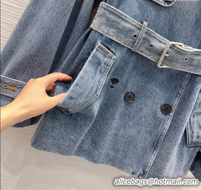 Promotional Dior Denim Long Jacket DR110652 Blue 2025