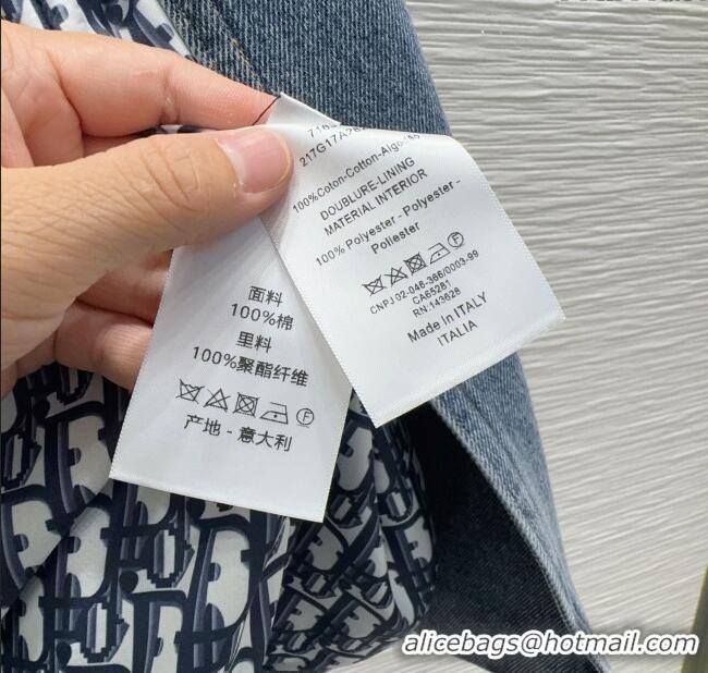 Promotional Dior Denim Long Jacket DR110652 Blue 2025