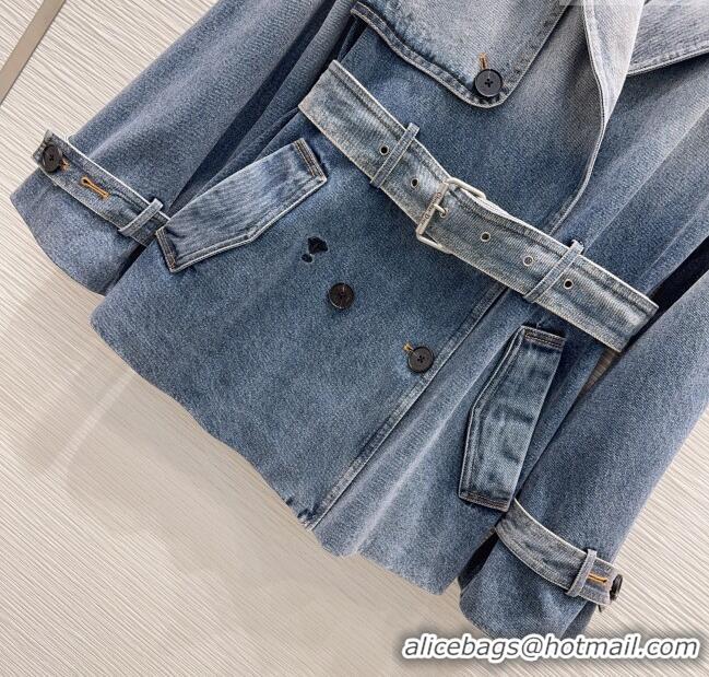 Promotional Dior Denim Long Jacket DR110652 Blue 2025